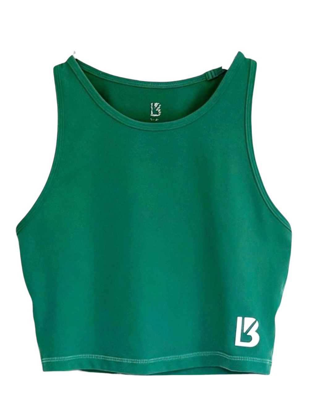 BUFFBUNNY Green Cropped Athletic Tank Top Womens Small Gym Workout Activewear